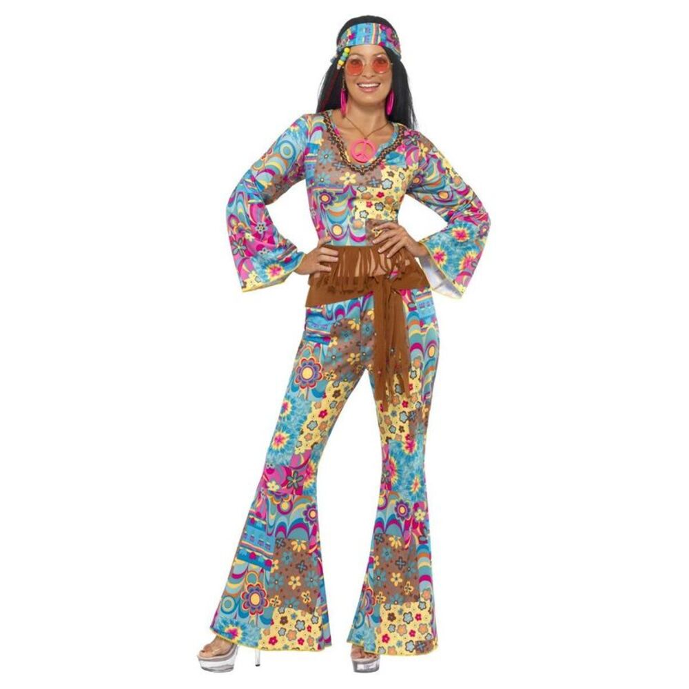 Smiffys Womens/Ladies Flower Power Hippy Costume / Multicolored